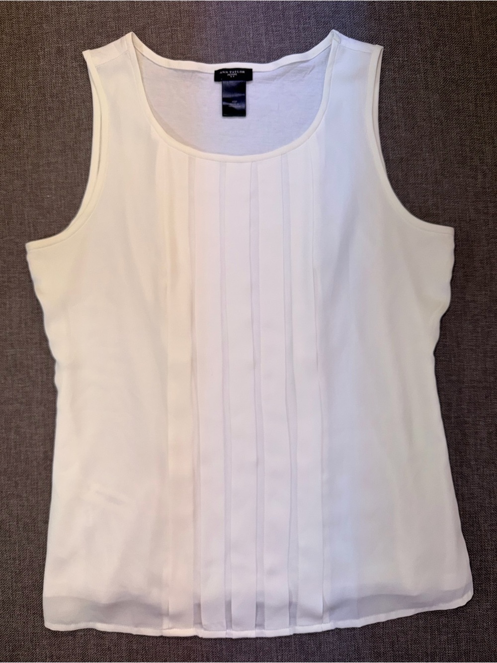 Ann Taylor White Pintuck Sleeveless Camisole Perite XS